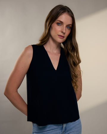Blusa Basica Manga Sisa cuello V