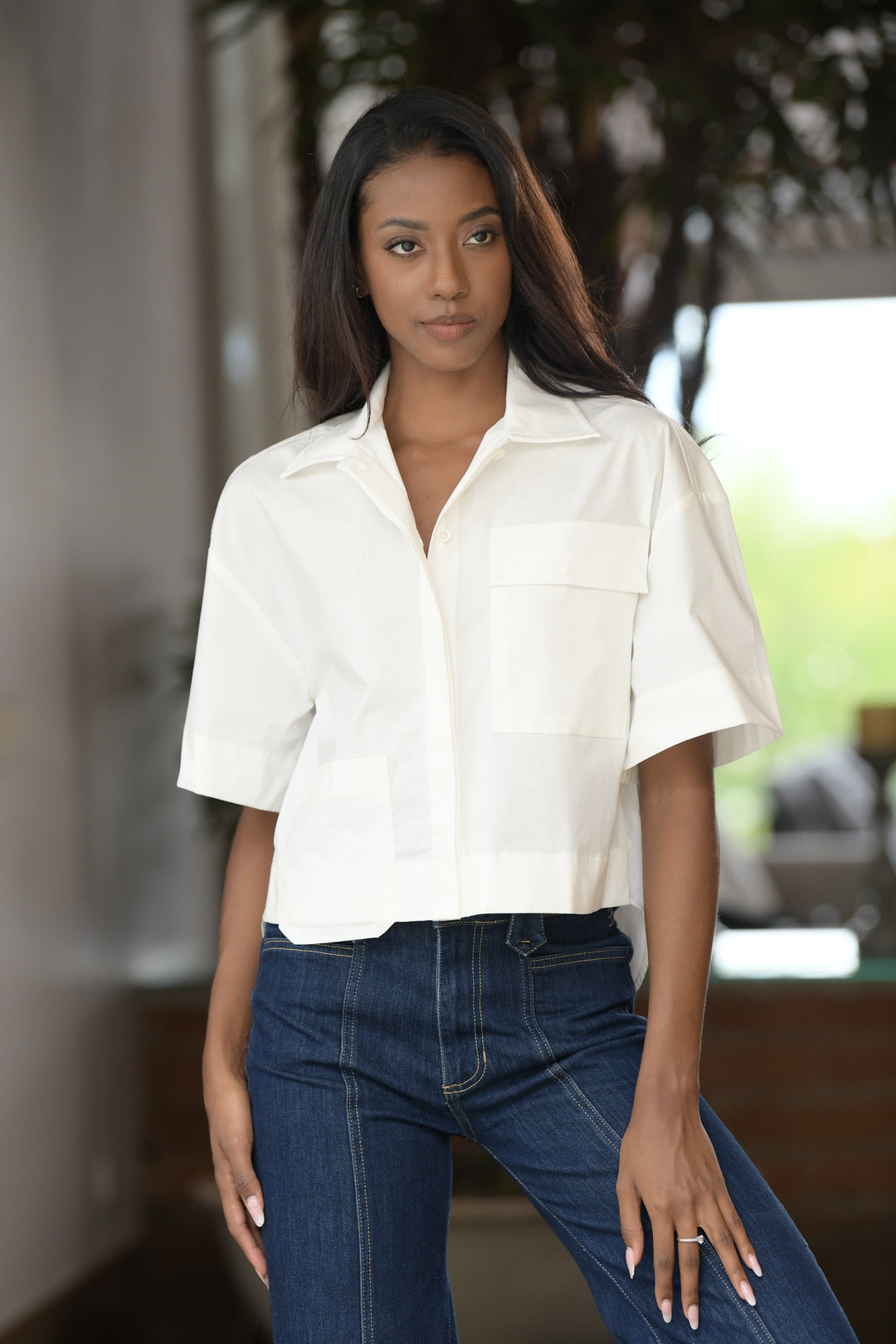 Camisa con Bolsillos asimétricos