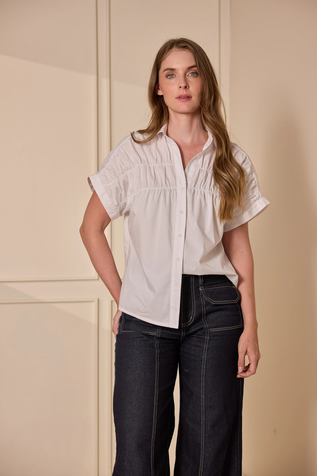 Camisa Con Surcido 100% Algodón