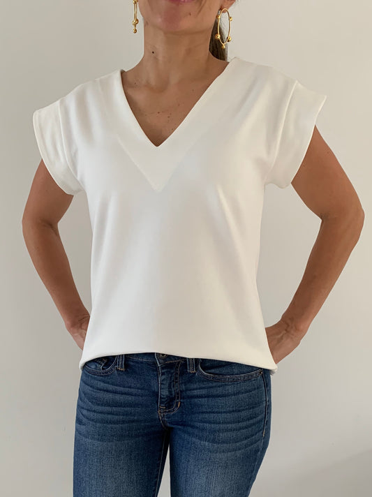 Blusa Cuello V Natural